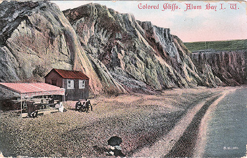 Alum Bay coured cliffs